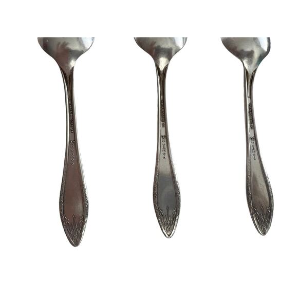 Vintage Wm A Rogers A1 Mystic Coronet Silverplate Oneida 1926 Teaspoon 6in 3pc - Picture 4 of 5